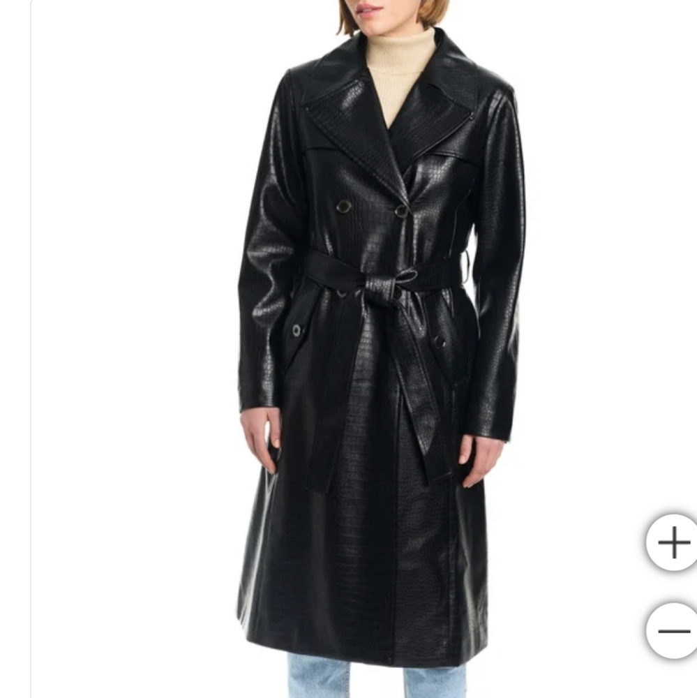 Vince Camuto Ladies' Maxi Faux Leather Jacket nwt
